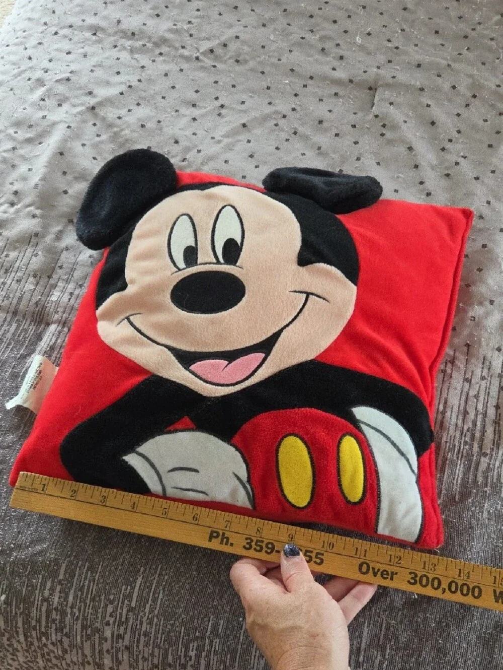 Disney Red Mickey Mouse Plush Pillow